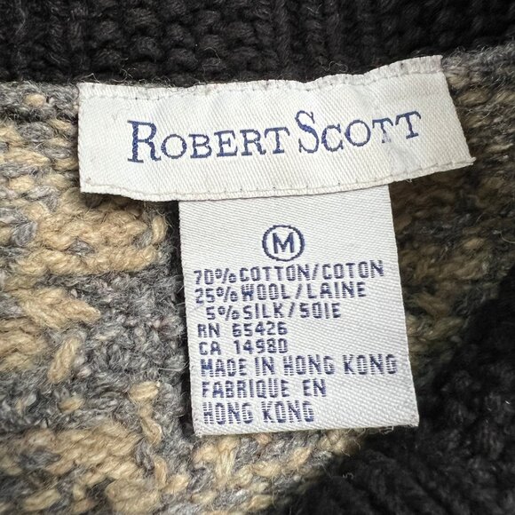 Vintage Cable Knit Wool Silk Fair Isle Scandinavian Oversized Winter Christmas - Picture 4 of 7